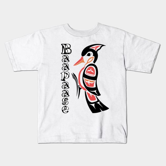 Red-Headed Woodpecker (Baapaase) Kids T-Shirt by KendraHowland.Art.Scroll